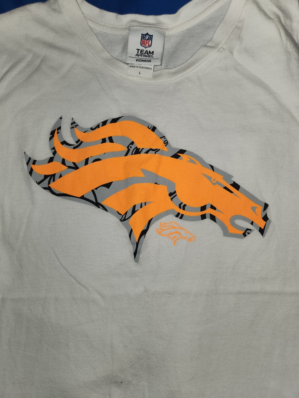 NFL Denver Broncos White Graphic Tee with Orange Logo - Picture 3 of 4